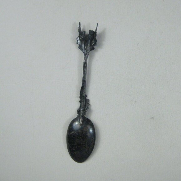 Edinburgh Souvenir Spoon Silver Antique Thistle Signed - Picture 10 of 11
